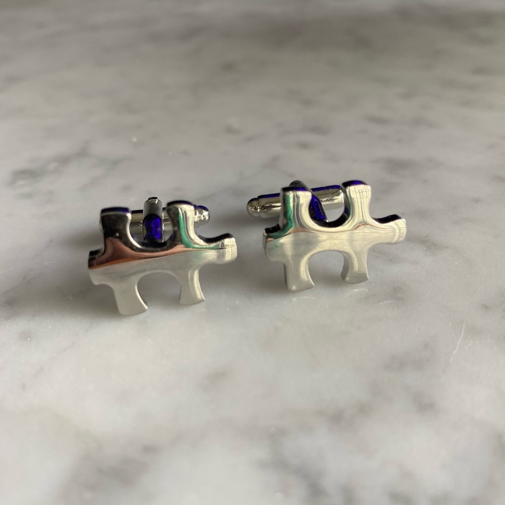 Puzzle Piece Stainless Steel Cufflinks